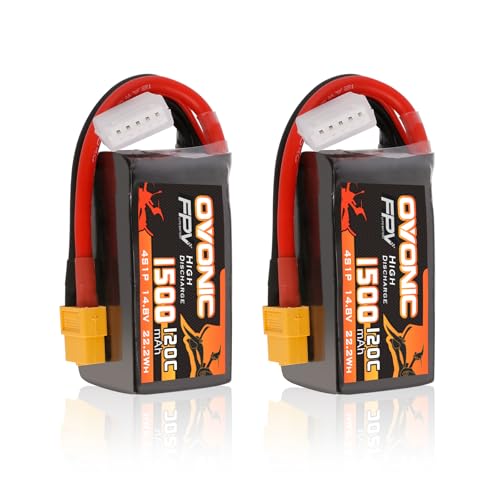 14.8V 120C 1500mAh 4S Lipo Battery with XT60 Plug 2 Pack R7568