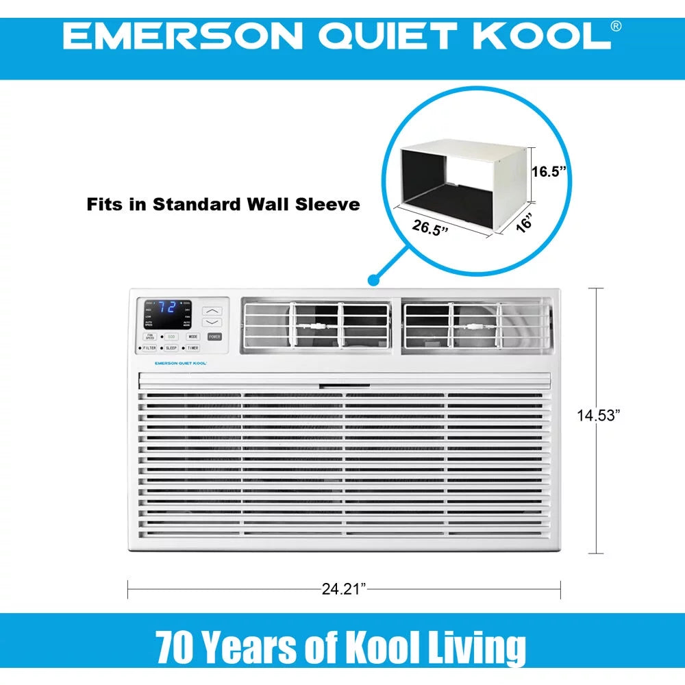 12,000 BTU 230-Volt Through-the-Wall Air Conditioner with Heater, White O7031