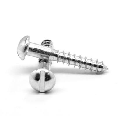 #8 x 1 1/4 inch Wood Screw Slotted Round Head Low Carbon Steel Zinc Plated E10392