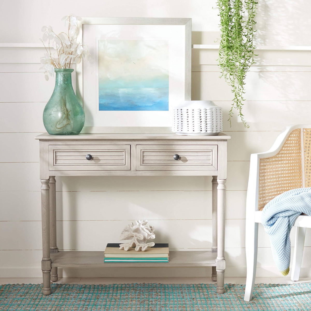 Greige 2 Drawer Console Table K6244