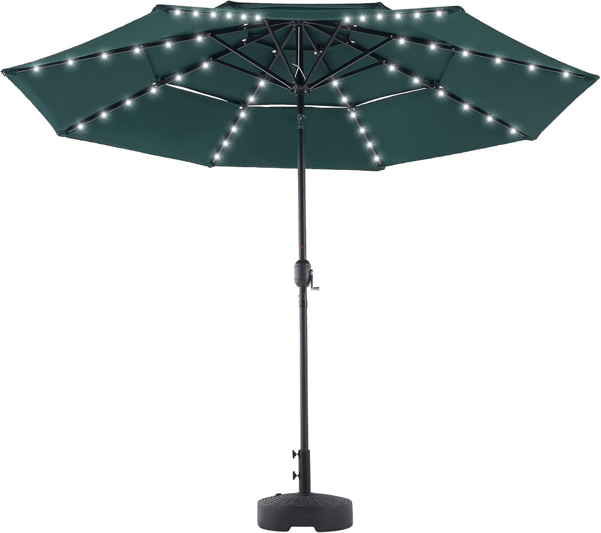 10' LED Solar Patio Umbrella with 30UPF Canopy Z943988