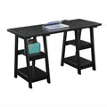 Black Double Trestle Desk H37231