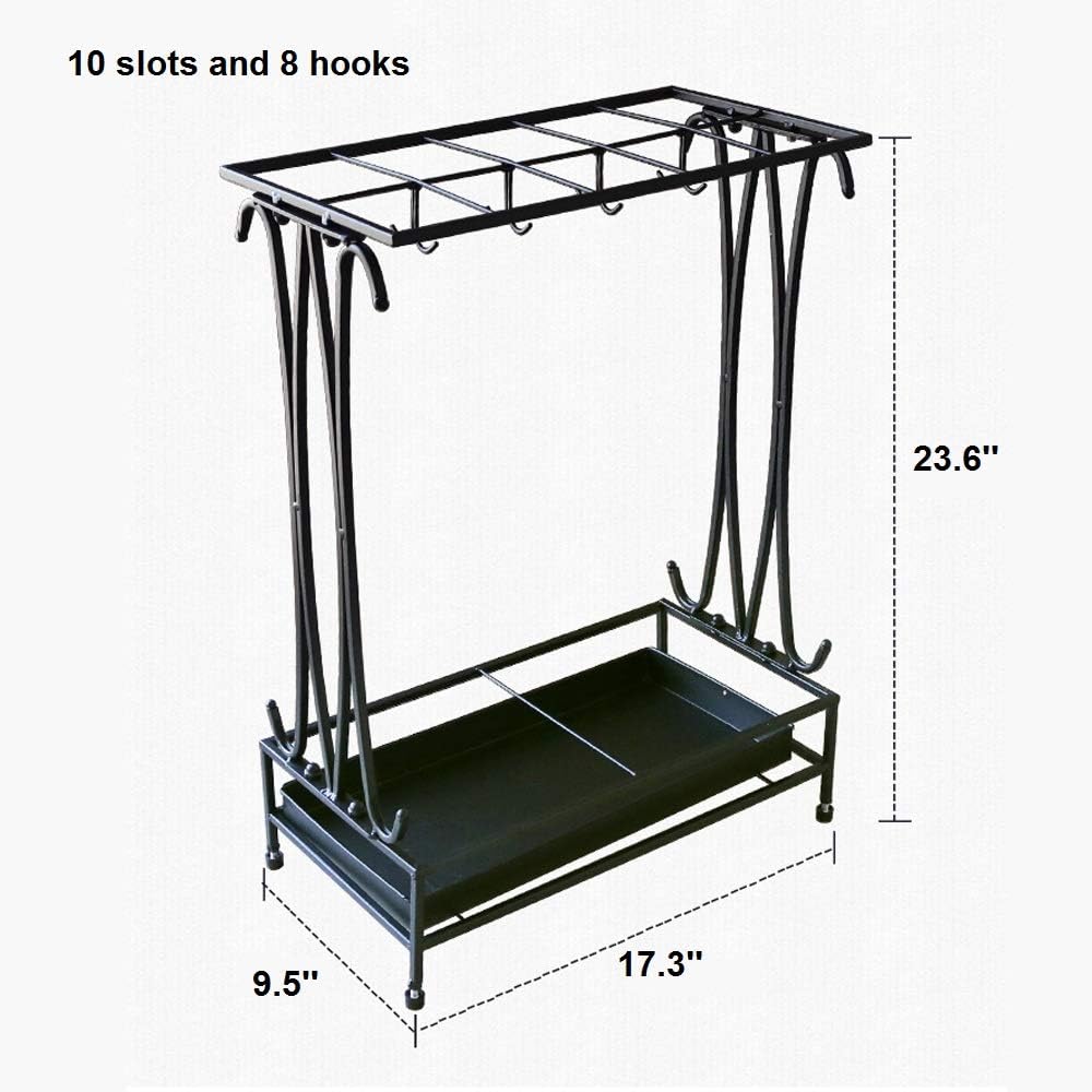 10 Slots Umbrella Rack with Removable Drip Tray L332