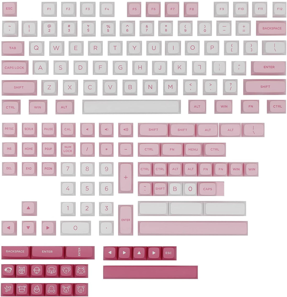 157 Keys Double-Shot PBT Cherry Profile Full Keycaps Set with Storage Box K746303
