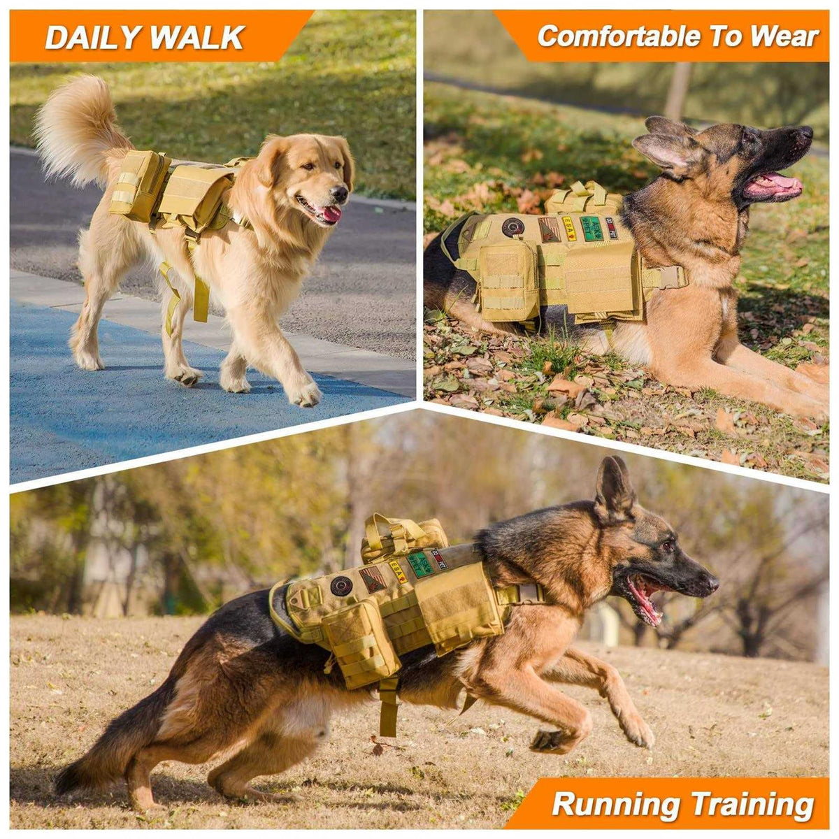 Tactical Dog Harness with Pouches K45903