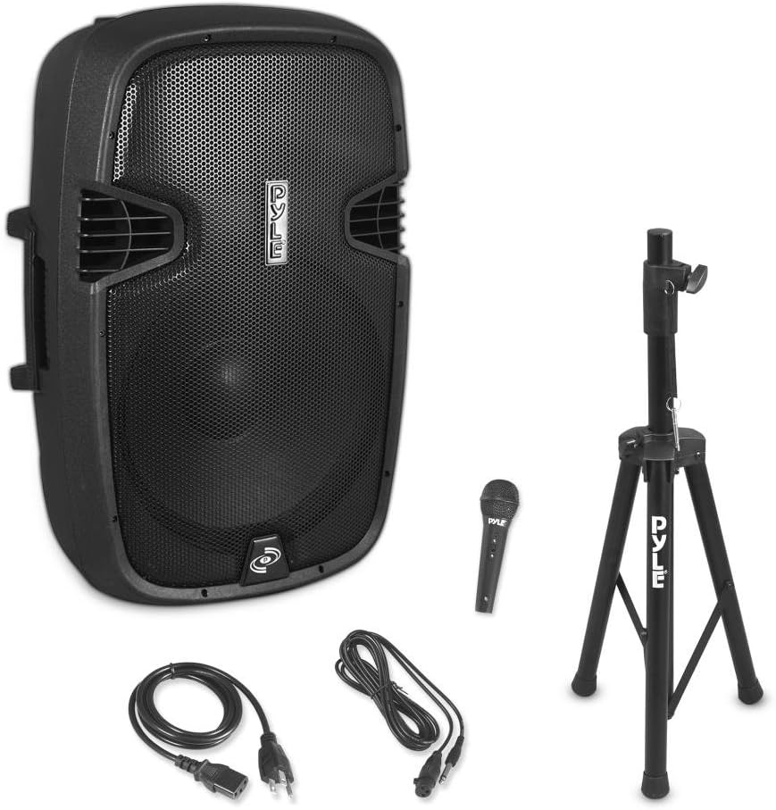 1500W Bluetooth Portable PA Speaker System with Microphone, Black W569136