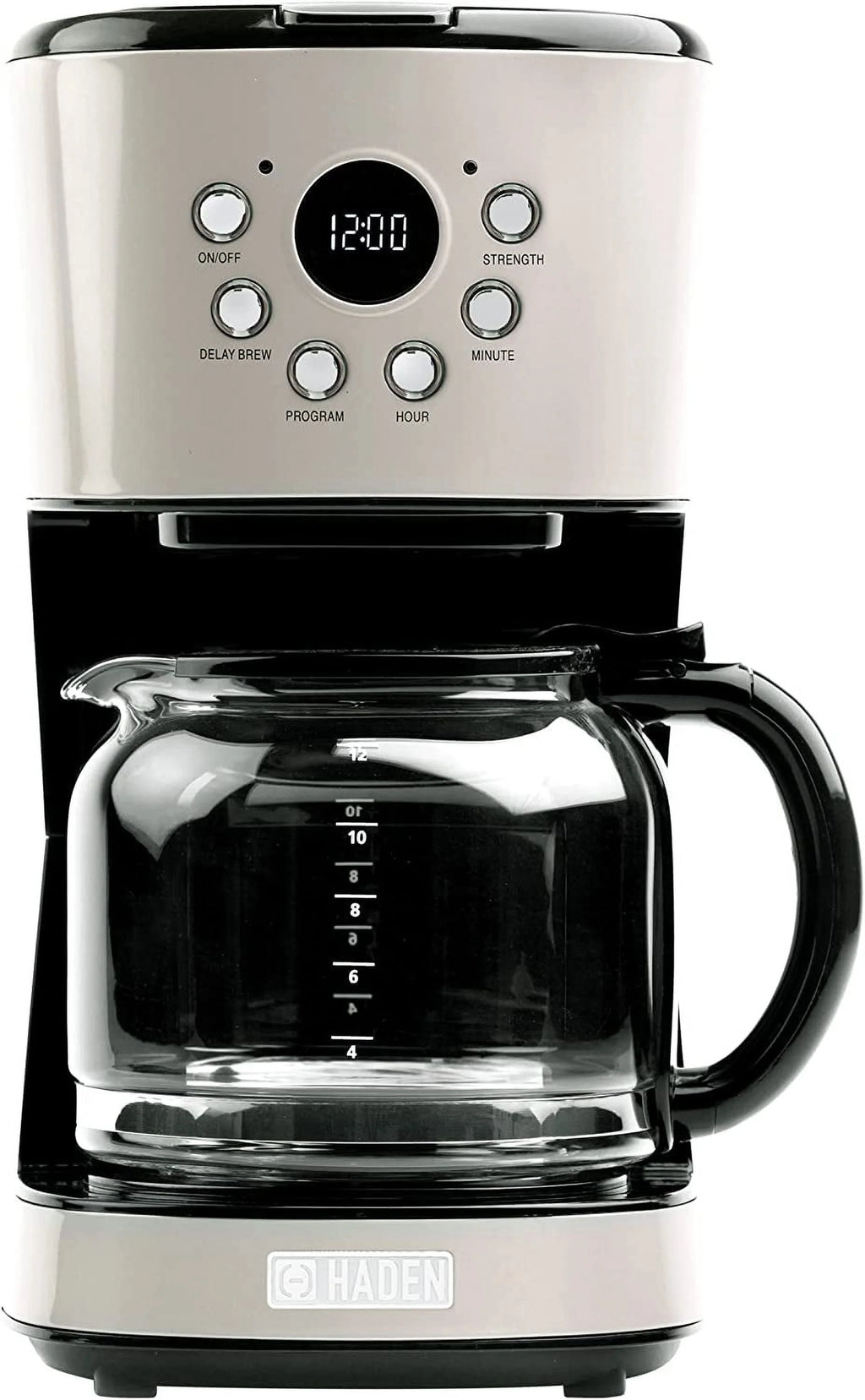 12 Cup Programmable Retro Coffee Maker with Glass Carafe, Black/Chrome Z535