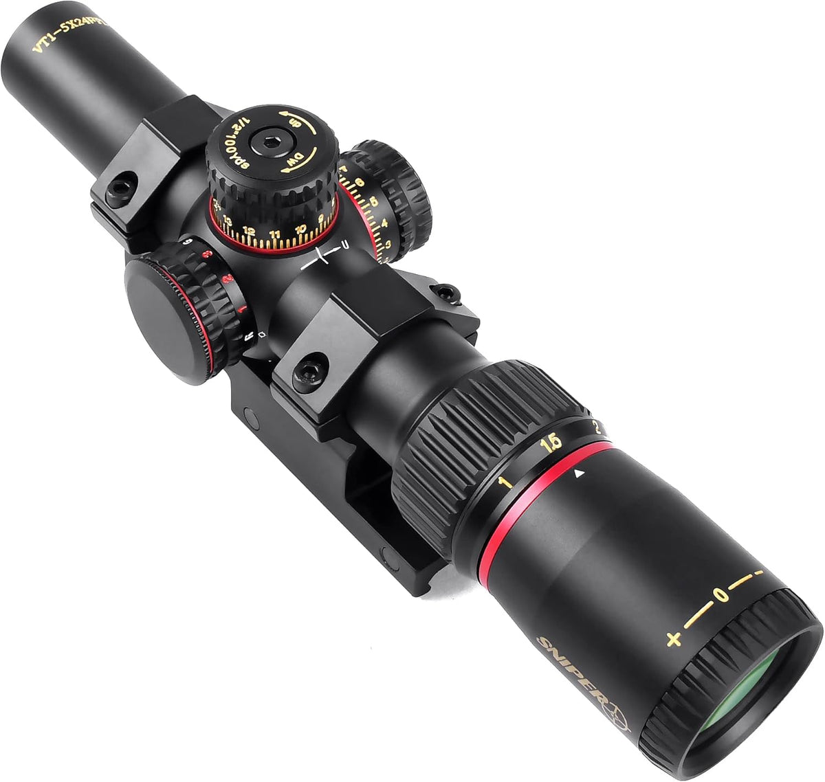 1-5X24 FFP Scope with Red/Green Illuminated Reticle and Scope Mount F29909