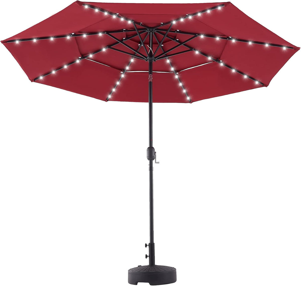 10' LED Solar Patio Umbrella with 30UPF Canopy Z943988