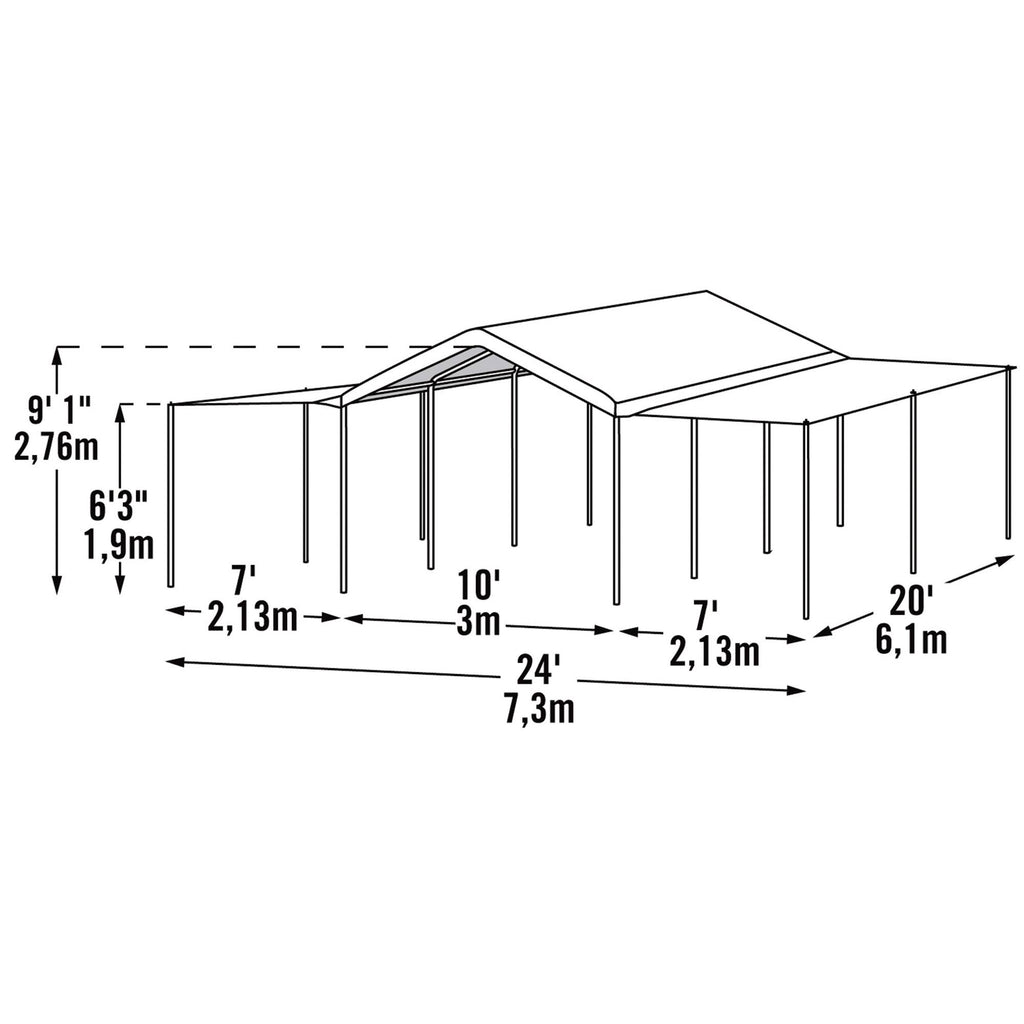 10x20 3-in-1 Canopy White O51172