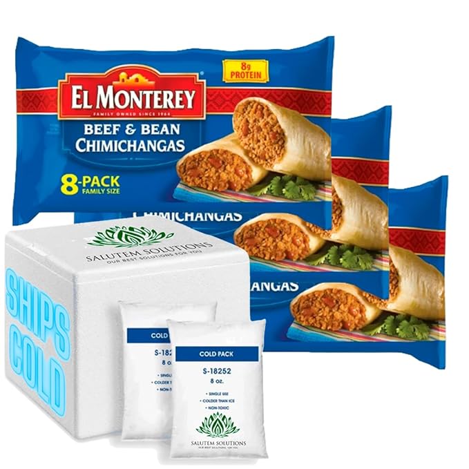 Beef & Bean Chimichangas, 32 oz, 8 Count, Frozen, Pack of 3 M3434