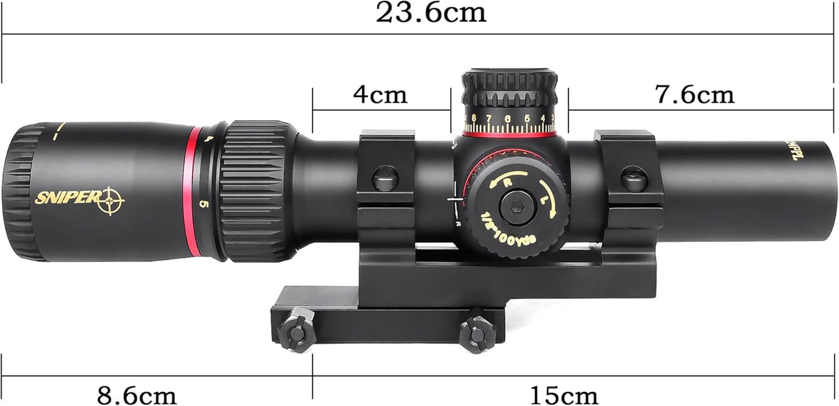 1-5X24 FFP Scope with Red/Green Illuminated Reticle and Scope Mount F29909