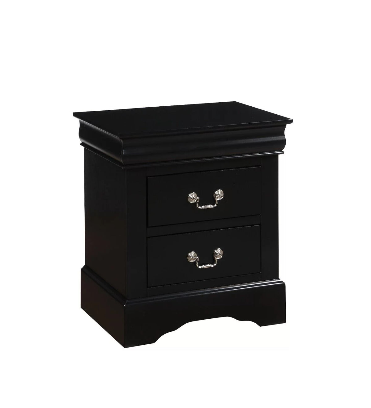 3pc Traditional Panel Bed with 2 Nightstands Black Finish J643