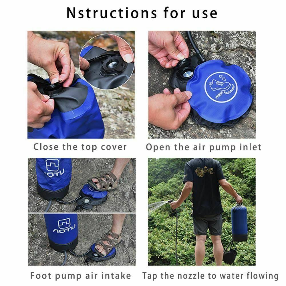 11L PVC Inflatable Portable Camp Shower Blue S776