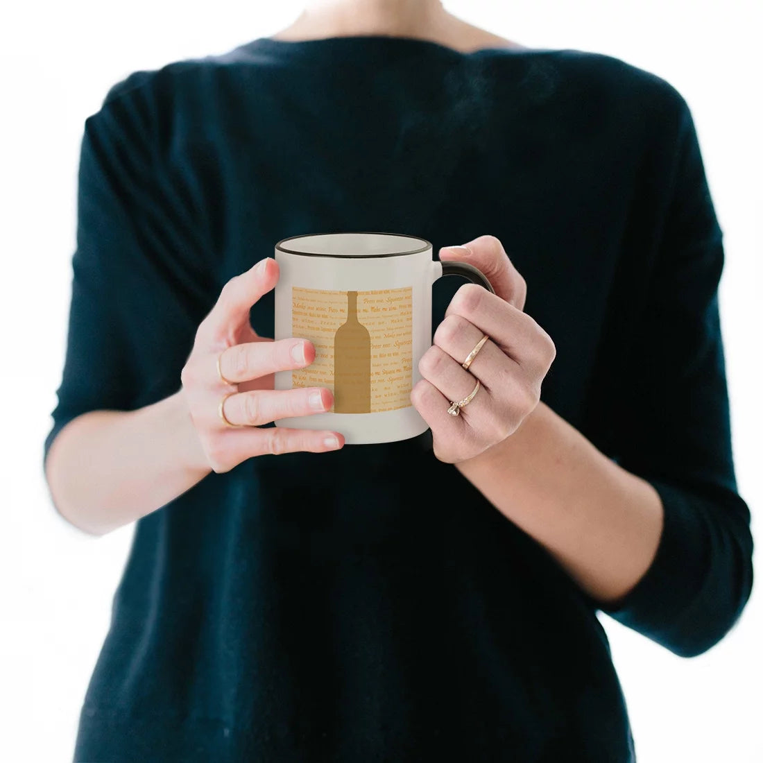 11oz Colored Rim and Handle Coffee Mug P840