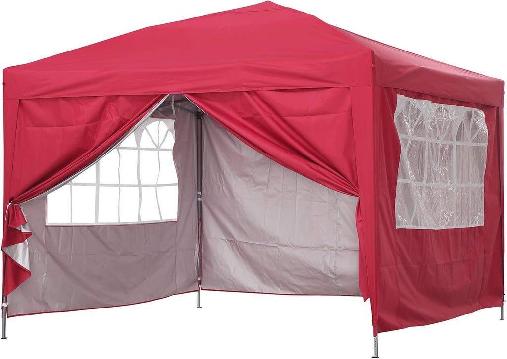 10 x 10 ft Outdoor Pop-Up Canopy Tent with Side Wall W299