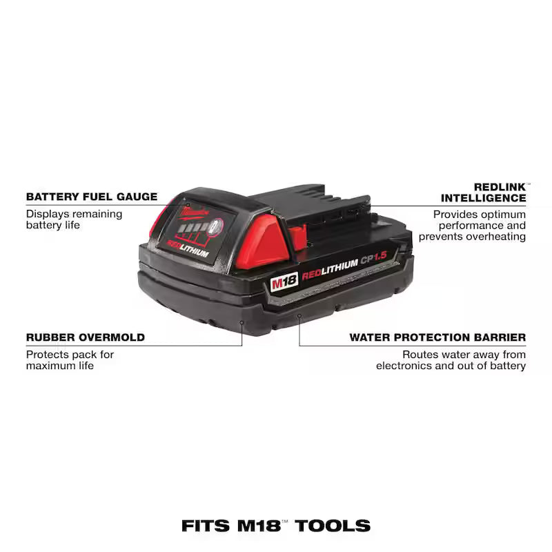 18-Volt Lithium-Ion Cordless Combo Kit 5-Tool with 2-Batteries, Charger and Tool Bag V8474