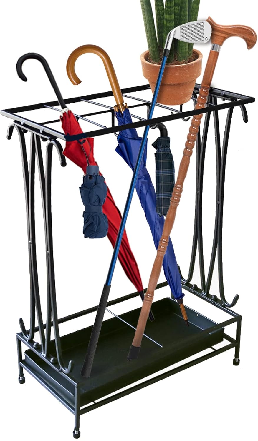 10 Slots Umbrella Rack with Removable Drip Tray L332