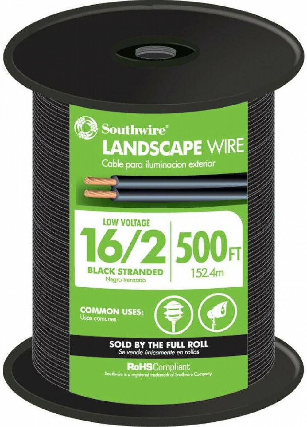16/2 Stranded Low-Voltage Black Landscape Lighting Wire 500 ft. O628