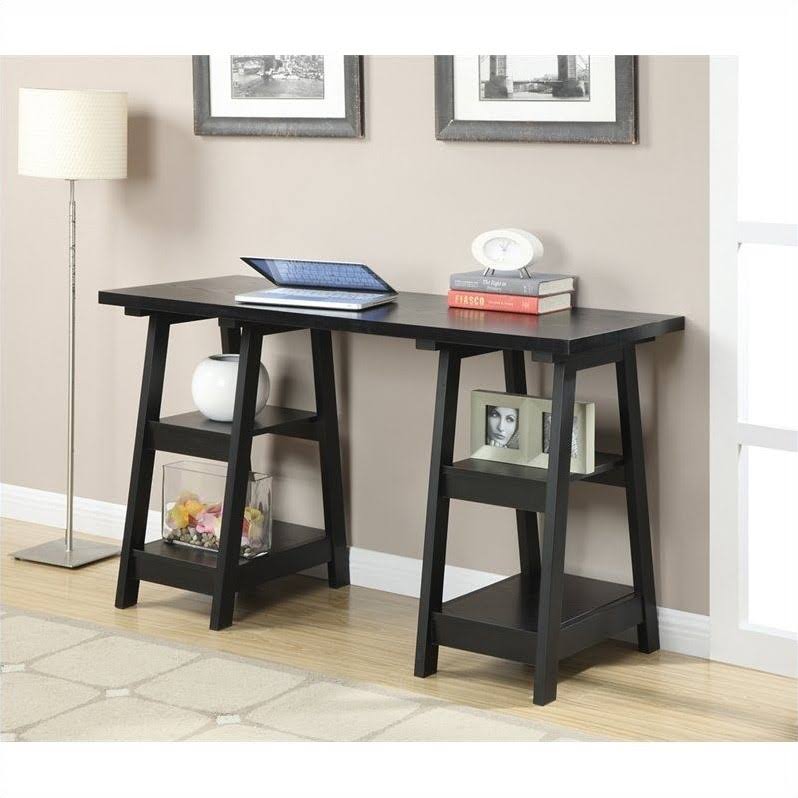 Black Double Trestle Desk H37231