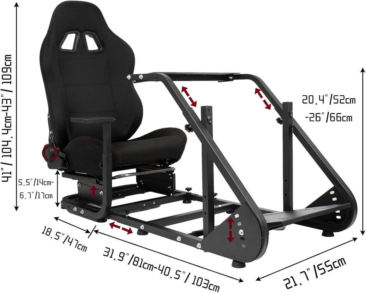 Racing Cockpit Frame Height Adjustable Racing Wheel Stand J7074