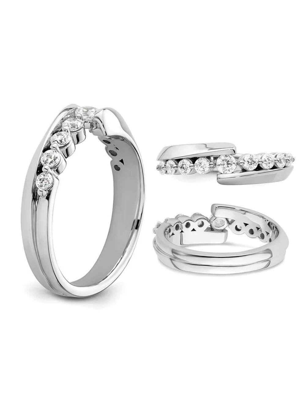 14K White Gold Lab-Grown Diamond Anniversary Band Ring C150