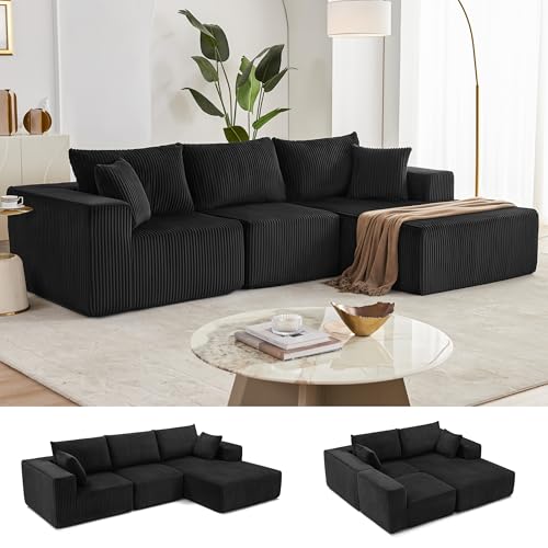 108” Beige Modular Sectional Sofa with Left Facing Chaise S1385