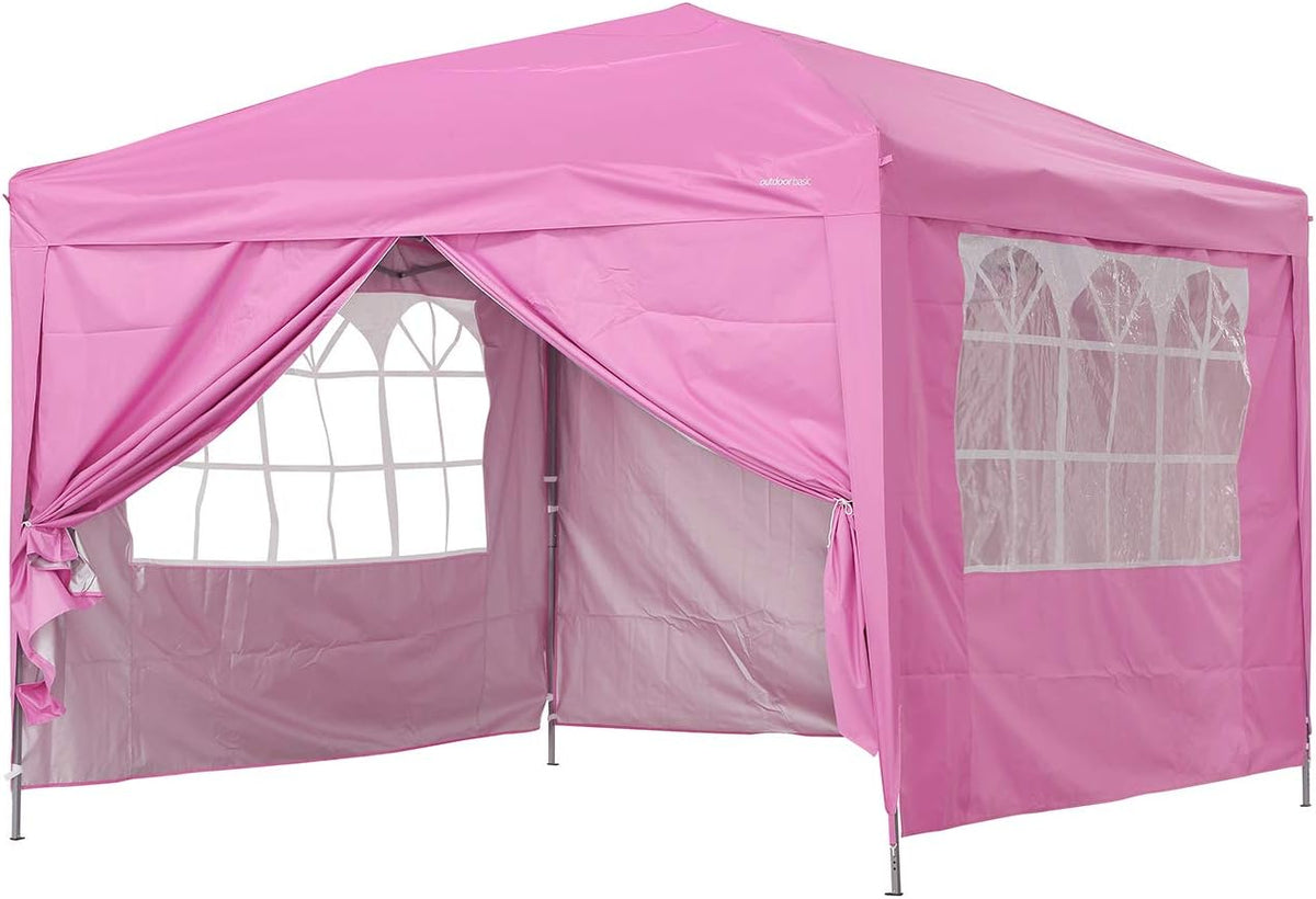 10 x 10 ft Outdoor Pop-Up Canopy Tent with Side Wall W299
