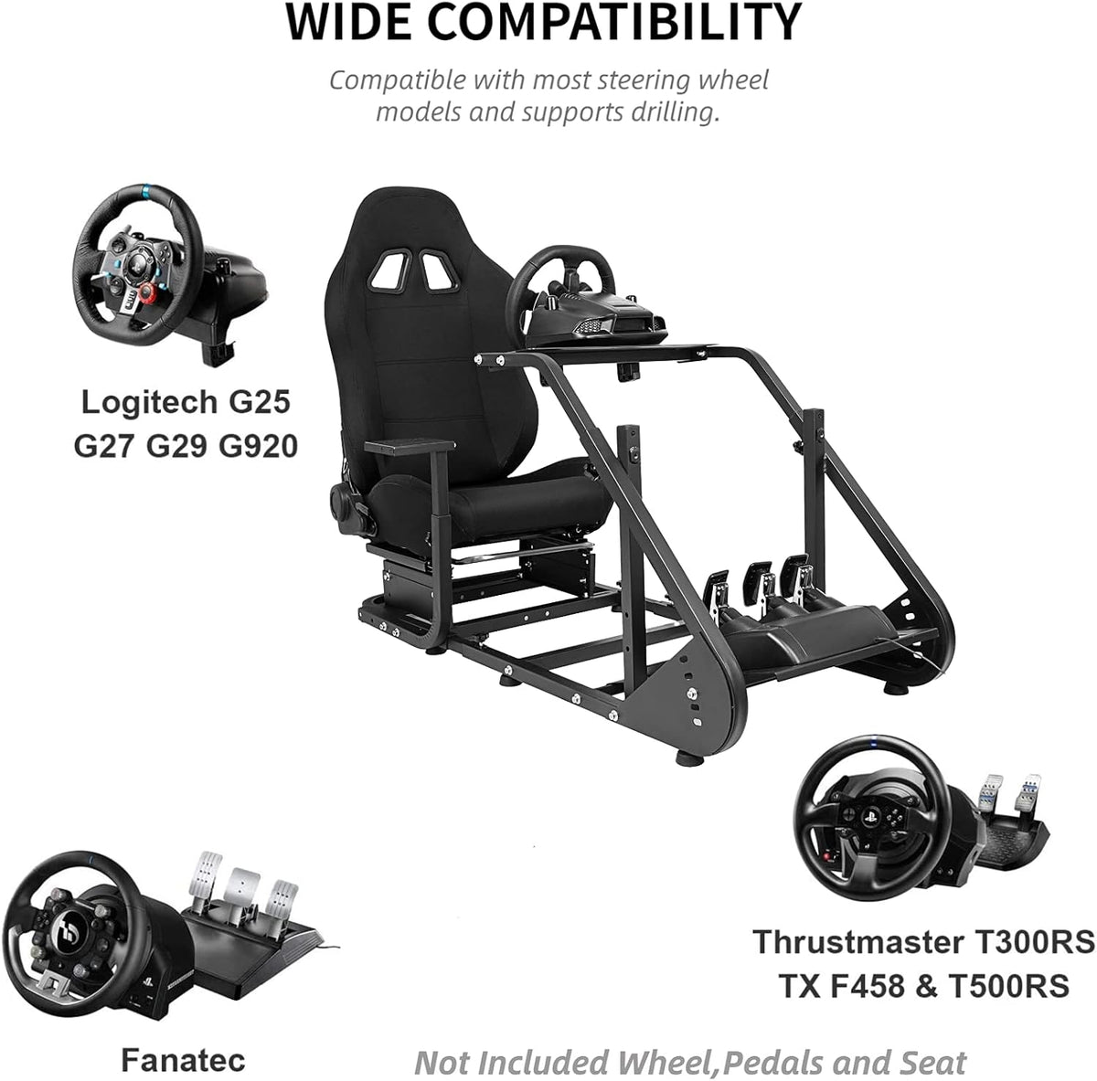 Racing Cockpit Frame Height Adjustable Racing Wheel Stand J7074