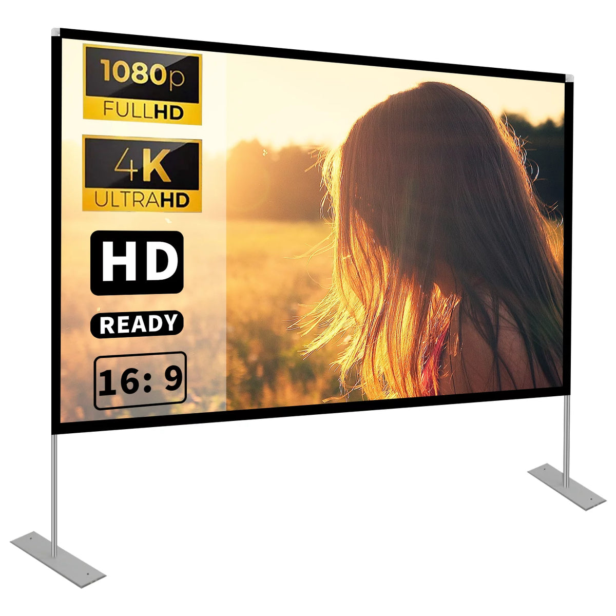 100 inch 16:9 Foldable Outdoor Projector Screen with Carry Bag L717674