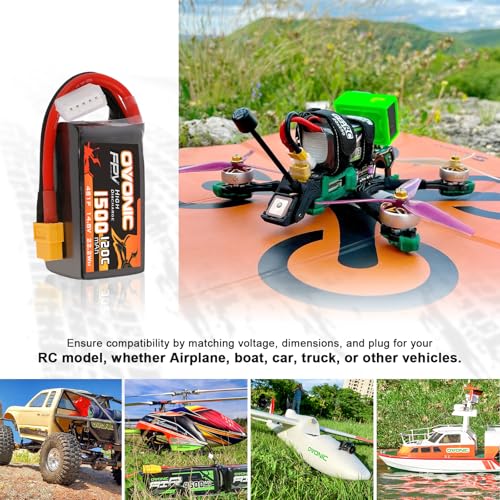 14.8V 120C 1500mAh 4S Lipo Battery with XT60 Plug 2 Pack R7568