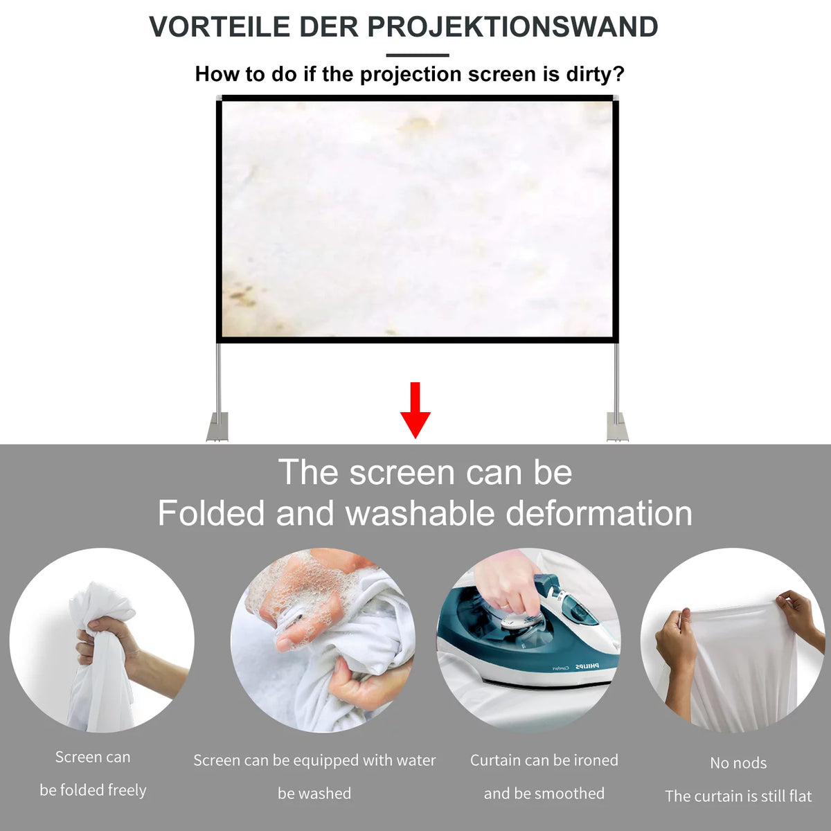 100 inch 16:9 Foldable Outdoor Projector Screen with Carry Bag L717674