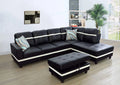 103.5'' Leather Sleeper Sectional with Storage Ottoman O893561