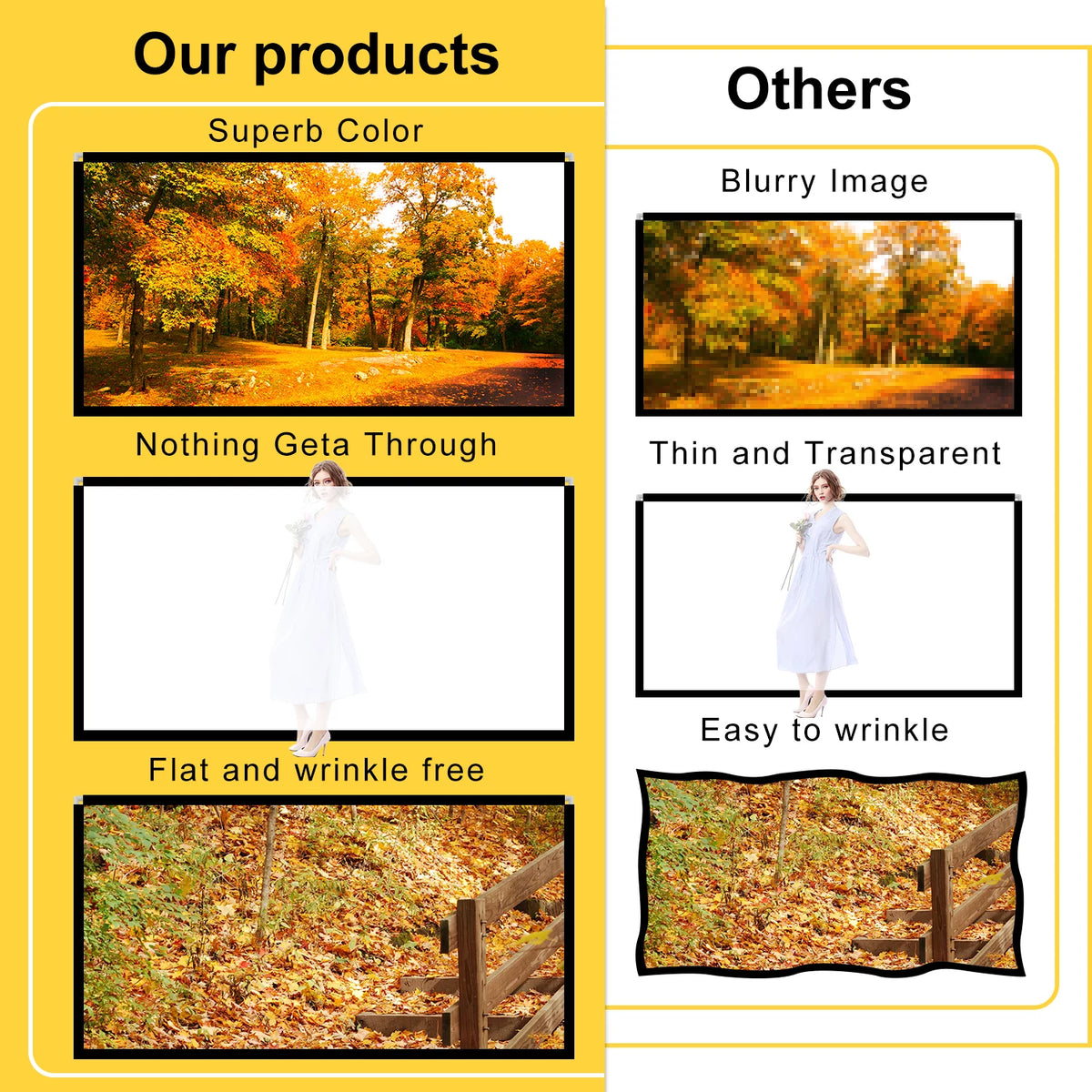100 inch 16:9 Foldable Outdoor Projector Screen with Carry Bag L717674