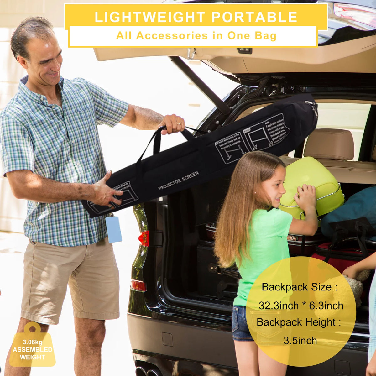 100 inch 16:9 Foldable Outdoor Projector Screen with Carry Bag L717674