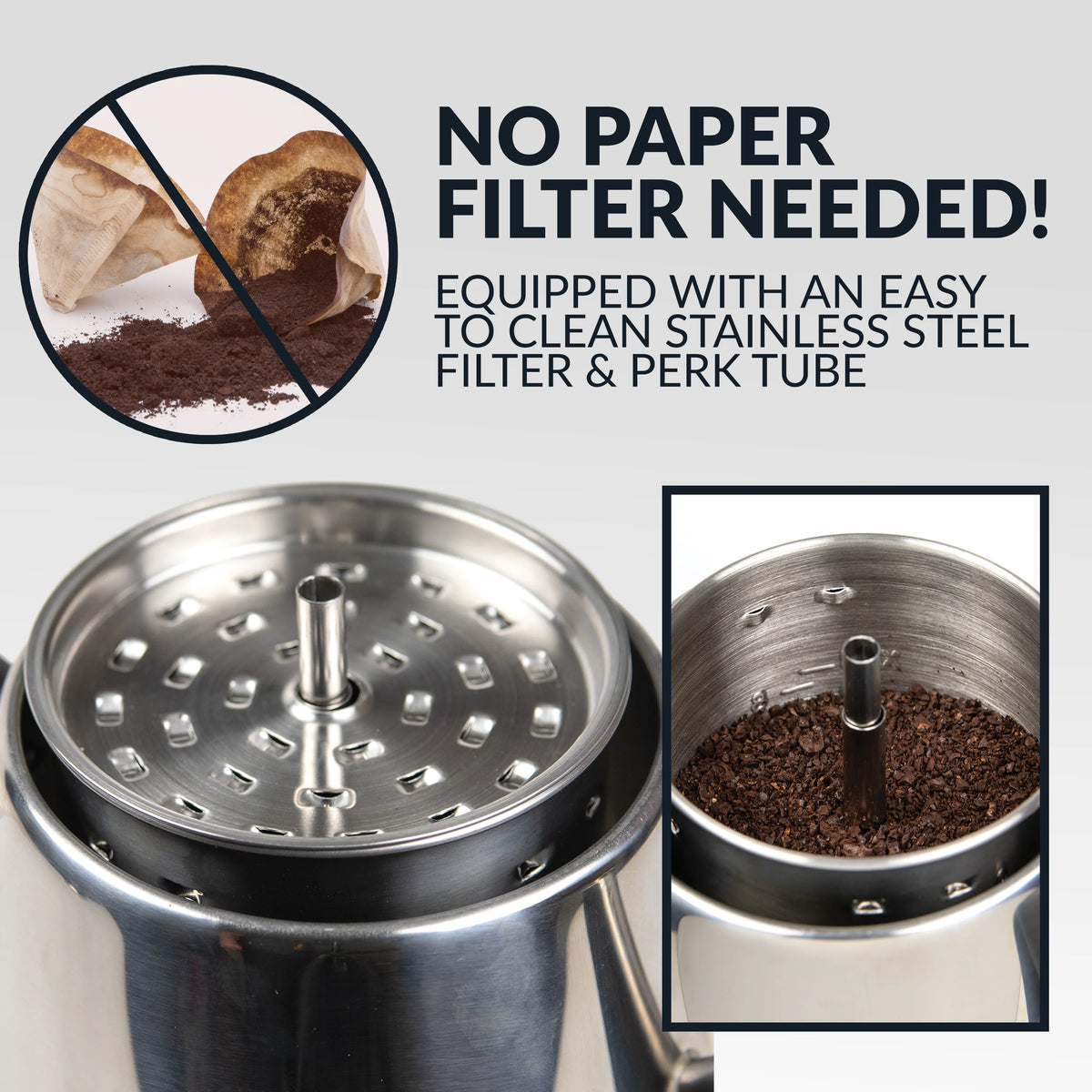 10-Cup Stainless Steel Coffee Percolator I6223