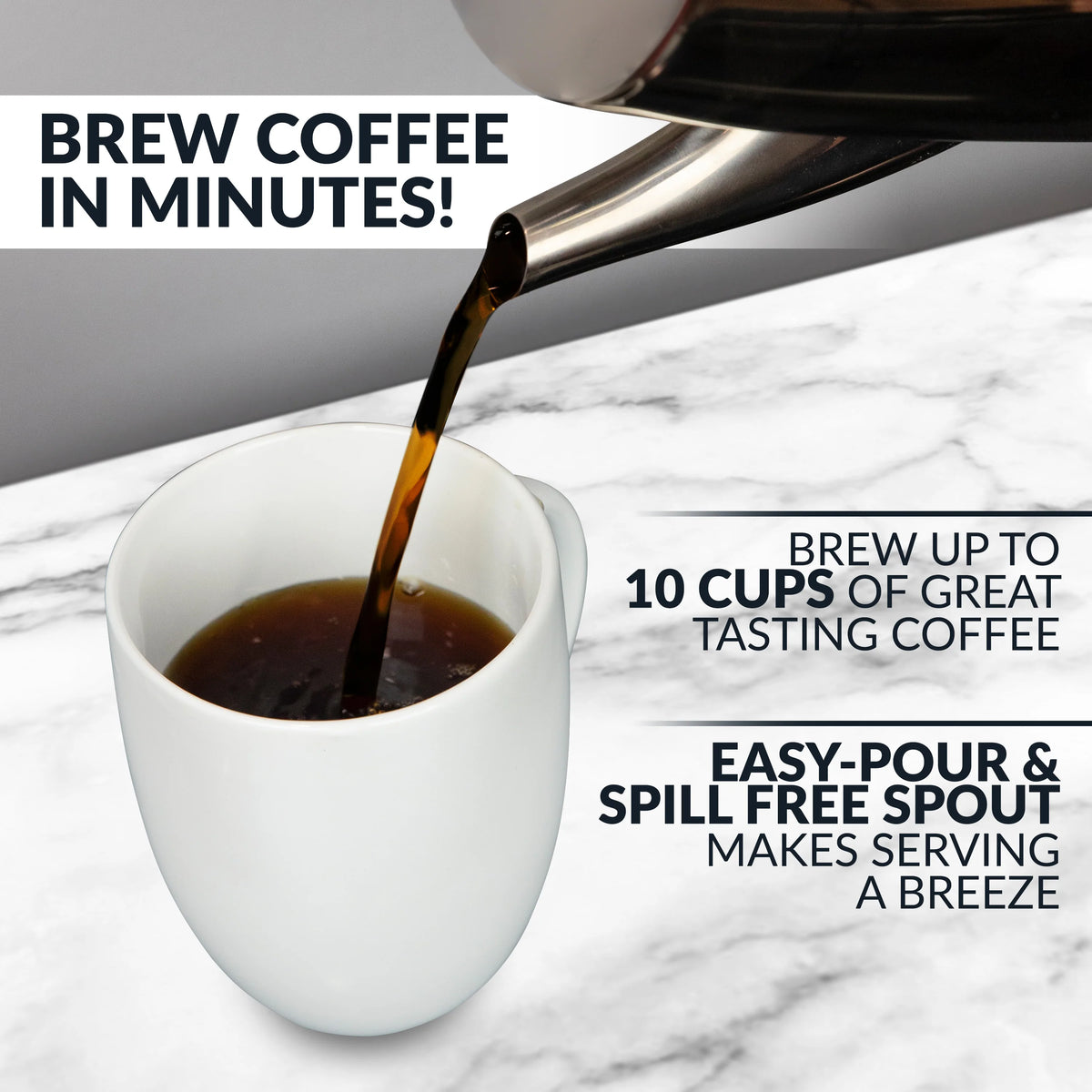 10-Cup Stainless Steel Coffee Percolator I6223
