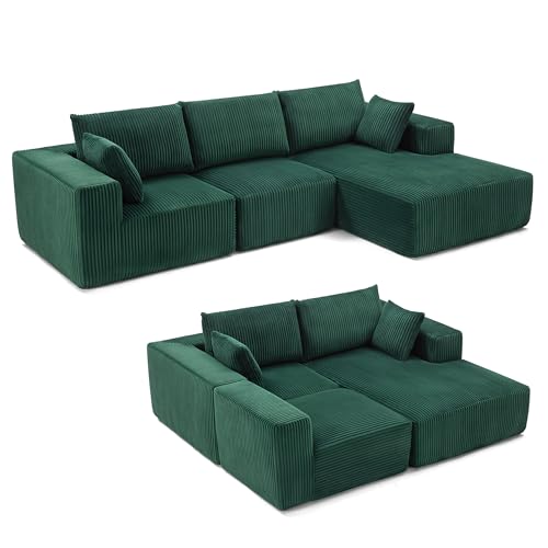 108” Beige Modular Sectional Sofa with Left Facing Chaise S1385