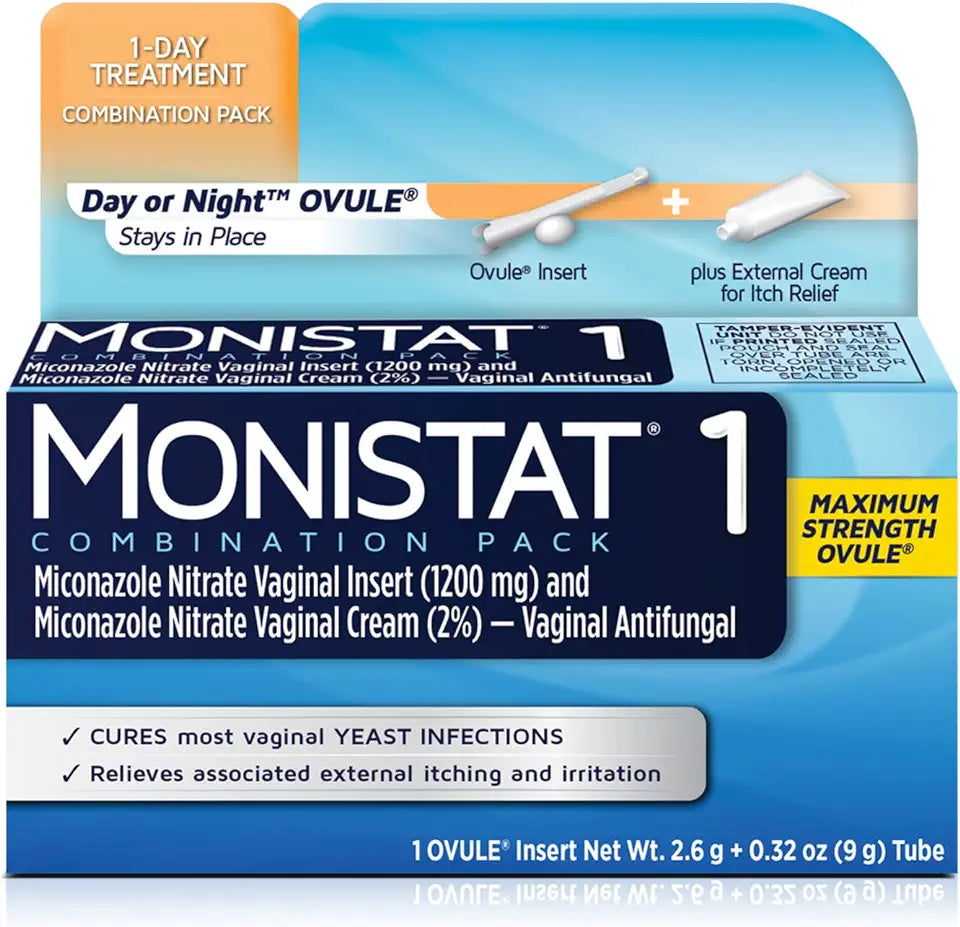 1 Day Yeast Infection Treatment Ovule Insert & Anti-Itch Cream L189