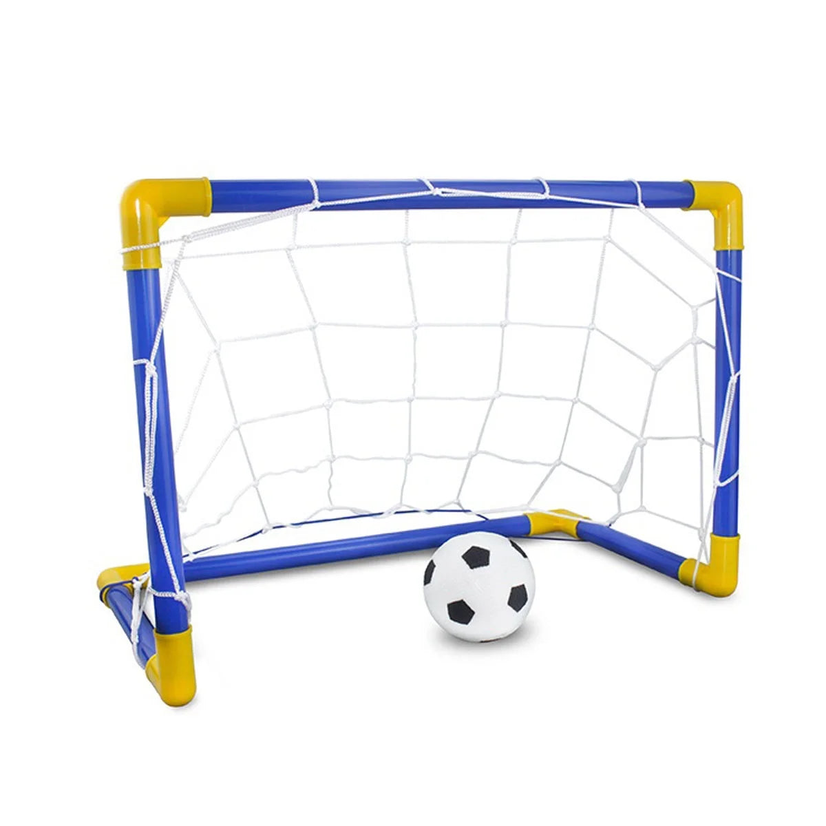 Folding Mini Soccer Goal Post Net Set with Pump Plastic A1248