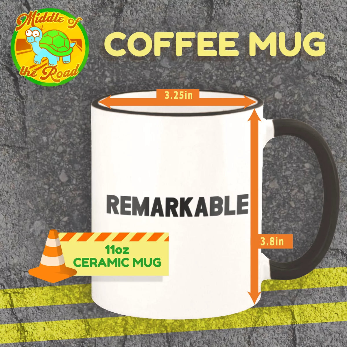11oz Colored Rim and Handle Coffee Mug P840