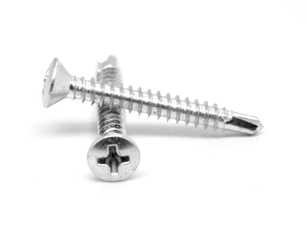 10-16 x 1 Self Drilling Screw Phillips Oval Head Zinc Plated W946129