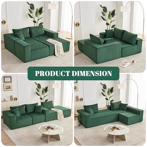 108” Beige Modular Sectional Sofa with Left Facing Chaise S1385